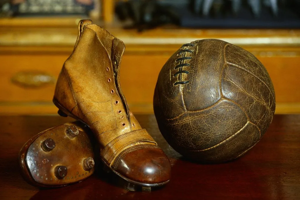 1900s Soccer Ball and Boots