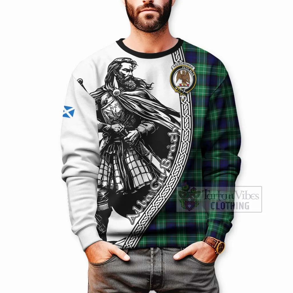 Abercrombie Tartan Clan Crest Sweatshirt with Highlander Warrior Celtic Style