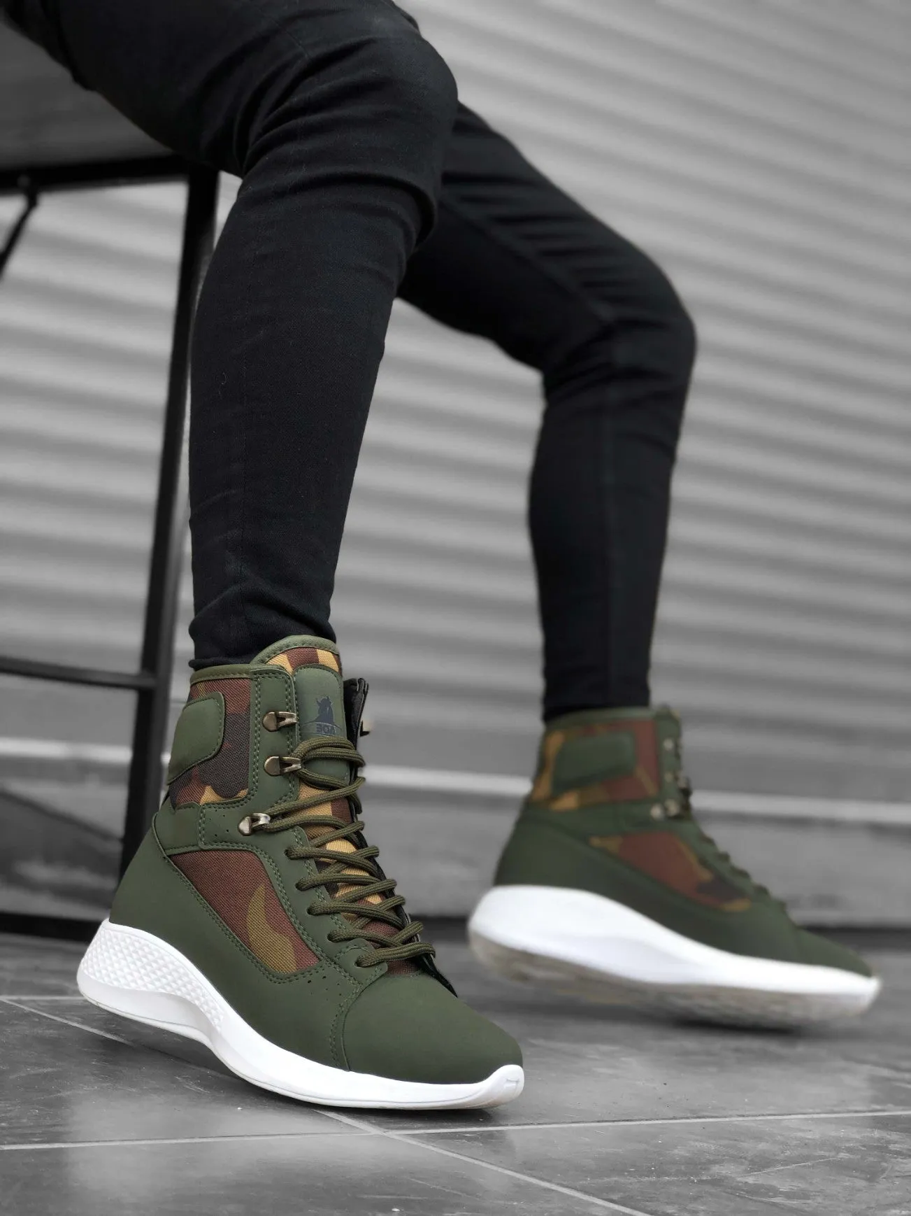 BA0600 Lace-up Camouflage Short Boxer Sport Boots