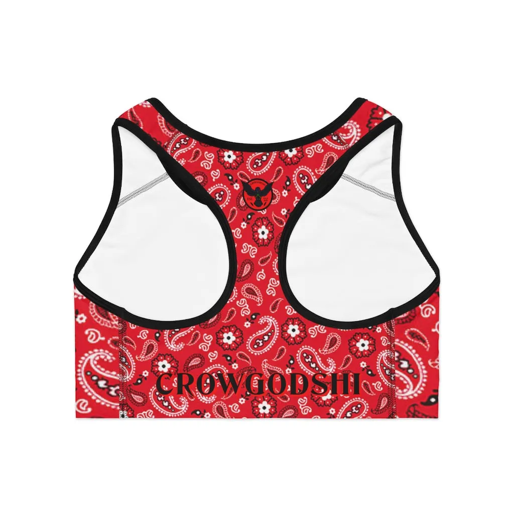 Crowgodshi Designer Red Colors Sports Bra