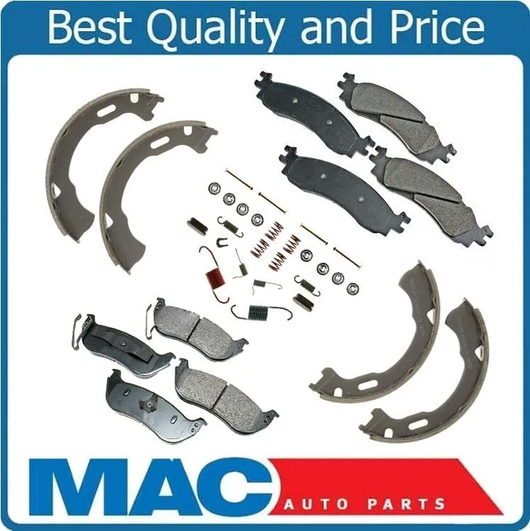 Fits 06-10 Ford Explorer CERAMIC Front & Rear Pads Parking Brake Shoes Springs