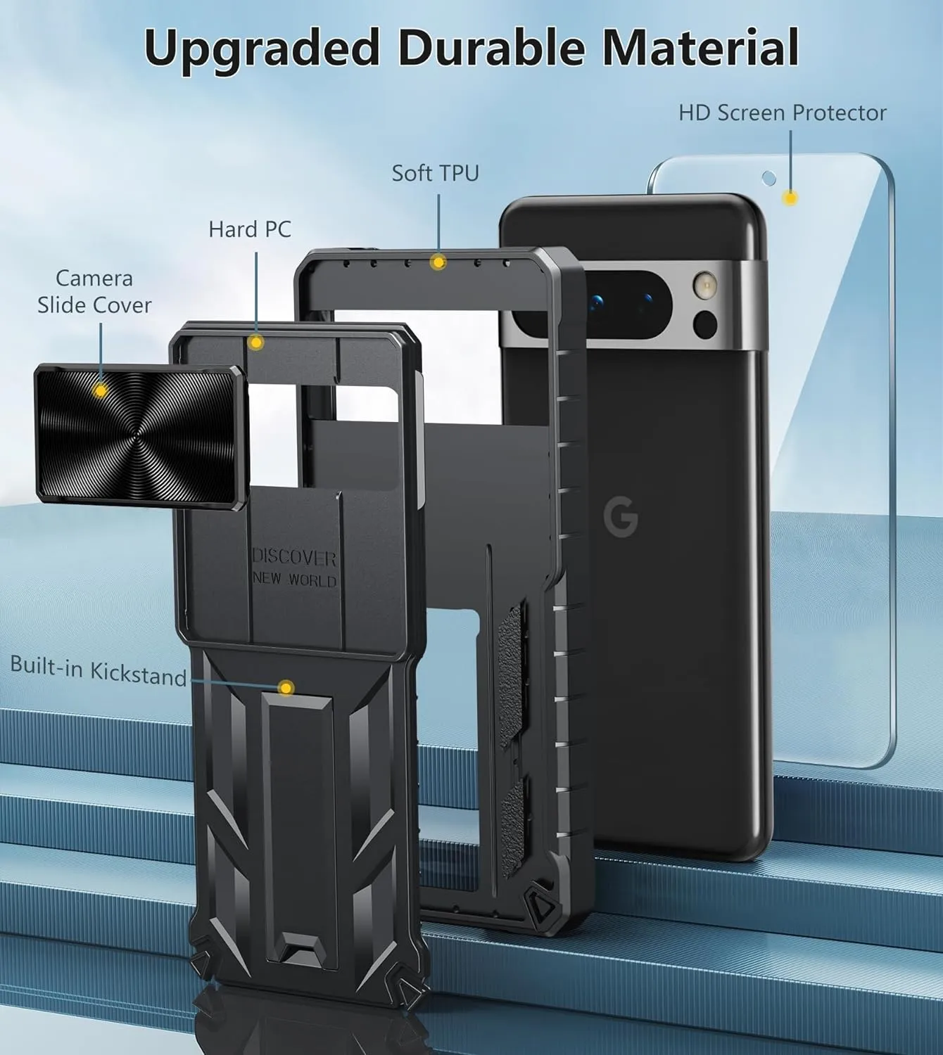Google Pixel-8-Pro Phone Case Military Grade Drop Proof Protective Duty Protection Tough Case
