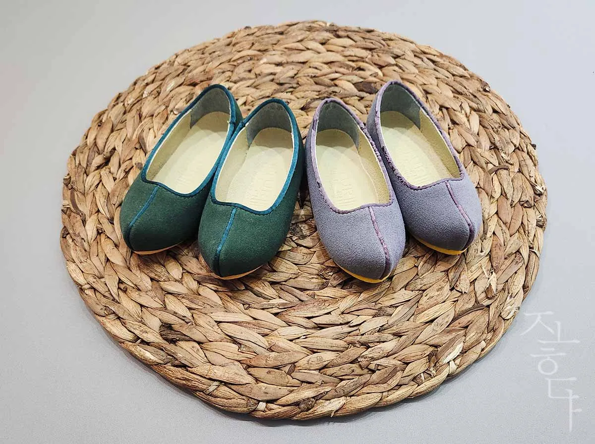 Green Suede Baby Boy Hanbok Shoes