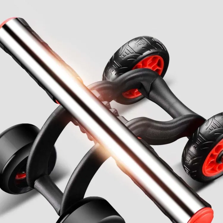 HT01 Automatic Rebound Four-Wheel Silent Abdominal Wheel Exercise Fitness Equipment, Specification:With Kneeling Pad
