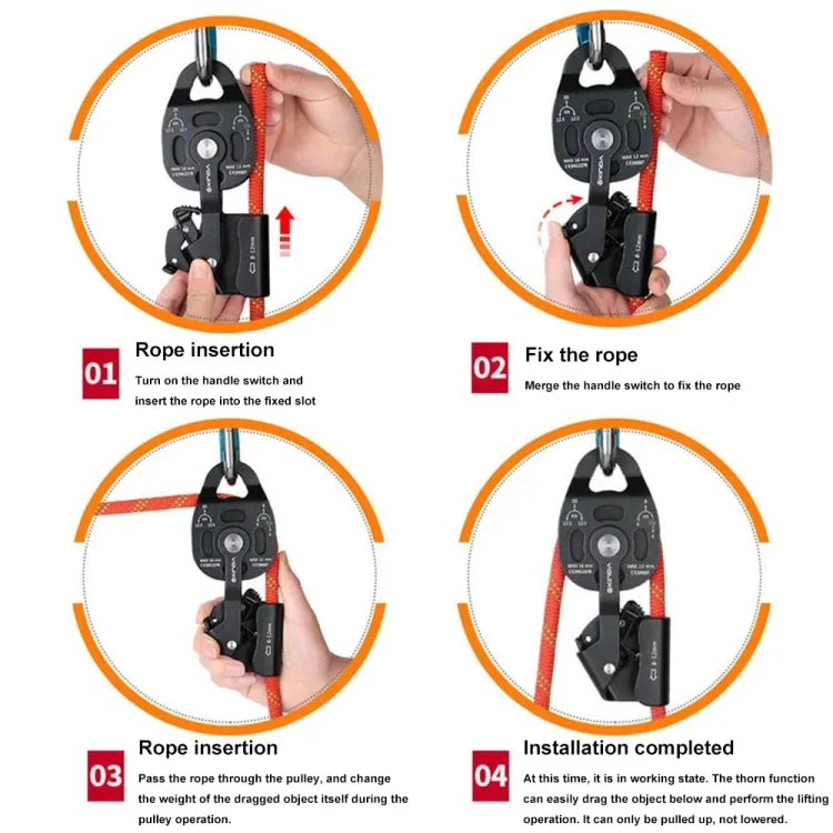XINDA XD-8620 Heavy Object Lifting And Dragging Riser Pulley Lifter Rescue Crane(Red Black)