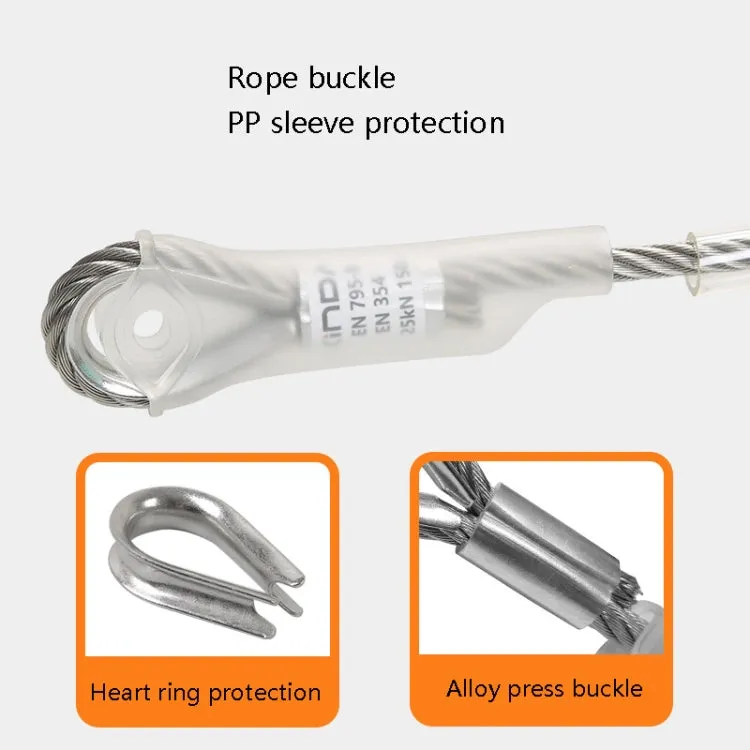 XINDA XD-S9852 Steel Cable Anchor Point Climbing Aerial Work Rescue Steel Wire Rope, Size: 100cm